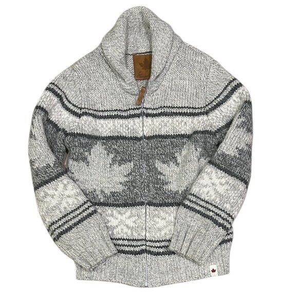 Canadiana Kids Cowichan-Style Sweater Sz M Cozycore Cabincore Heritage Winter - Picture 1 of 7